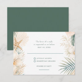 Elegante Trouw-RSVP aan het strand RSVP Kaartje