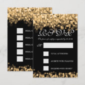 Elegante trouw-RSVP gouden lichten AANPASBAAR RSVP Kaartje (Voorkant / Achterkant)