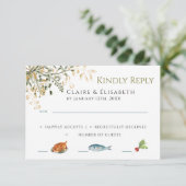 Elegante Trouw RSVP Kaart (Staand voorkant)