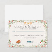 Elegante Trouw RSVP Kaart (Voorkant / Achterkant)