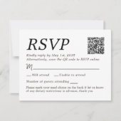 Elegante trouw-RSVP menukeuzes 4 gasten kaart (Voorkant)