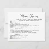 Elegante trouw-RSVP menukeuzes 4 gasten kaart (Achterkant)
