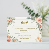Elegante Trouw-RSVP met QR-code RSVP Kaartje (Staand voorkant)
