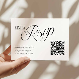 Elegante trouw-RSVP met QR-codekaart RSVP Kaartje