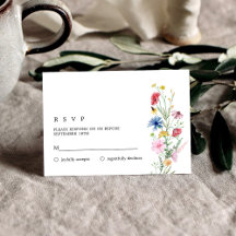 Elegante Trouw RSVP met Wilde Bloemen