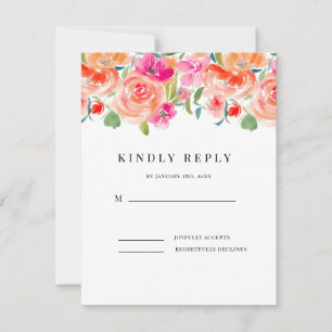 Elegante Trouw-RSVP met Wilde Bloemen RSVP Kaartje