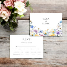 Elegante Trouw-RSVP met Wilde Bloemen 