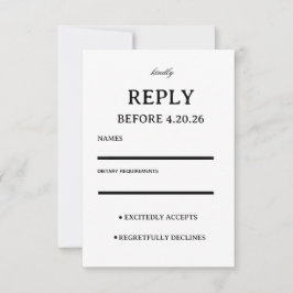 Elegante Trouw-RSVP-Sjabloon RSVP Kaartje