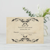 Elegante Trouw-RSVP uit het verleden Kaart (Staand voorkant)