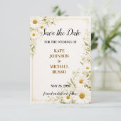 Elegante Trouw Rustiek Retro Modern Bloemig Save The Date (Staand voorkant)
