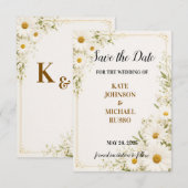 Elegante Trouw Rustiek Retro Modern Bloemig Save The Date (Voorkant / Achterkant)
