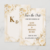 Elegante Trouw Rustiek Retro Modern Bloemig Save The Date (Voorkant / Achterkant)