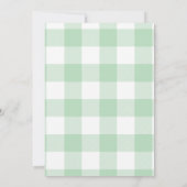 Elegante Trouw Sage Groene Gingham Strik Kaart (Achterkant)