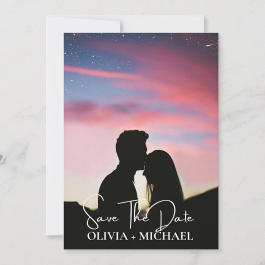 Elegante Trouw 'Save The Date' met Moderne Script Save The Date (Voorkant)