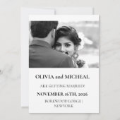 Elegante Trouw 'Save The Date' met Moderne Script Save The Date (Achterkant)