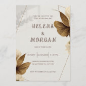 Elegante Trouw Save the Date & Uitnodiging Combina (Voorkant)