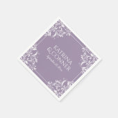 Elegante trouw servetten | Nadine (Lavendel) (Hoek)