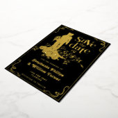 Elegante Trouw Silhouet Save The Date Folie Uitnodiging (Gedraaid)