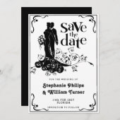 Elegante Trouw Silhouette Save-the-Datekaart Save The Date (Voorkant / Achterkant)