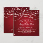 Elegante Trouw Sparkling String Rood Kaart (Voorkant / Achterkant)