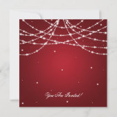 Elegante Trouw Sparkling String Rood Kaart (Achterkant)