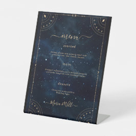 Elegante trouw sterre nacht Trouw Menu Reclamebord Met Voetstuk