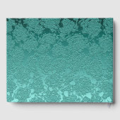 Elegante Trouw Teal Groen Witte Monogram Gastenboek (Achterkant)
