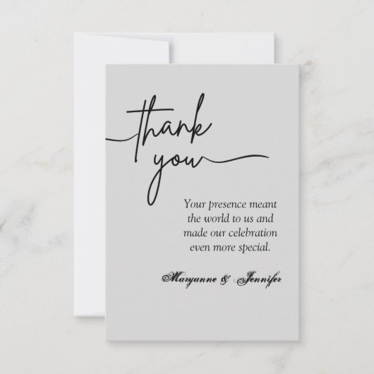 Elegante Trouw Trouwkaart Bedankt (Voorkant)