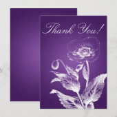 Elegante Trouw Trouwkaart Poppy Paars Bedankkaart (Voorkant / Achterkant)