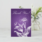 Elegante Trouw Trouwkaart Poppy Paars Bedankkaart (Staand voorkant)