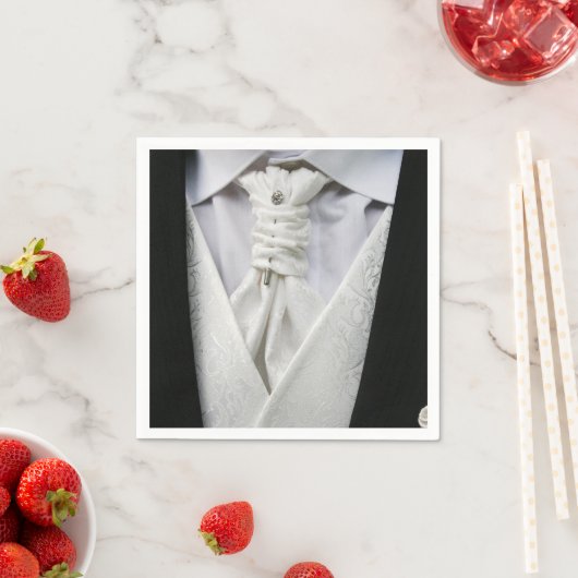Elegante trouw tuxedo papieren servet (Insitu)