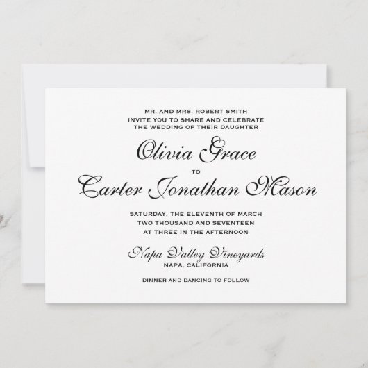 Elegante Trouw Uitnodiging (Voorkant)