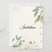 Elegante Trouw Uitnodiging, beige groen goud Kaart (Achterkant)
