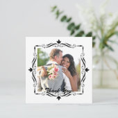 Elegante trouw-uitnodiging met aangepaste foto bedankkaart (Staand voorkant)