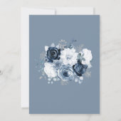 Elegante Trouw Uitnodiging Met Blauwe Rozen (Achterkant)