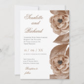 Elegante Trouw Uitnodiging met Bloemen (Voorkant)