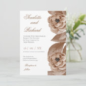 Elegante Trouw Uitnodiging met Bloemen (Staand voorkant)
