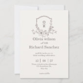 Elegante Trouw Uitnodigingskaart Kaart (Voorkant)