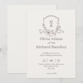 Elegante Trouw Uitnodigingskaart Kaart (Voorkant / Achterkant)