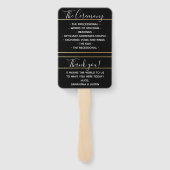 Elegante trouw ventilatoren set goud en zwart handwaaier (Achterkant)