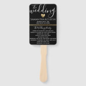 Elegante trouw ventilatoren set goud en zwart handwaaier (Voorkant)