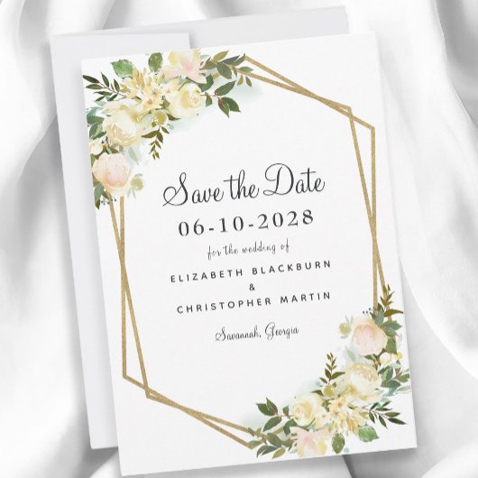 Elegante Trouw Verlovings Waterverf Bloem Motief G Save The Date