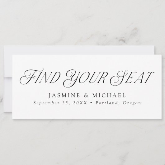 Elegante Trouw Vind Je Stoel Headerkaart Kaart (Voorkant)