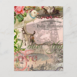Elegante Trouw Vintage Huwelijk Antiek Vintage Briefkaart