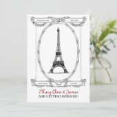 Elegante Trouw Vintage Parijs Ansichtkaart Kaart (Staand voorkant)