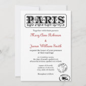 Elegante Trouw Vintage Parijs Ansichtkaart Kaart (Achterkant)