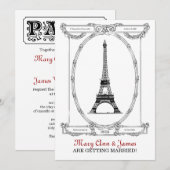 Elegante Trouw Vintage Parijs Ansichtkaart Kaart (Voorkant / Achterkant)