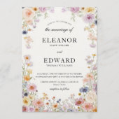 Elegante Trouw Wilde Bloemen Weide Kaart (Voorkant)