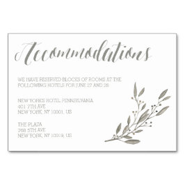 Elegante Trouwaccommodatiekaarten Grijs Bloemmotie Kaart