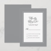 Elegante Trouwbijlage Grijs en Wit Chic RSVP Kaartje (Voorkant / Achterkant)